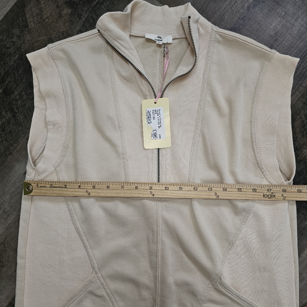 Entro, Women's Size Small Sleeveless Beige Zip-Up Dress, NWT - Picture 6 of 11